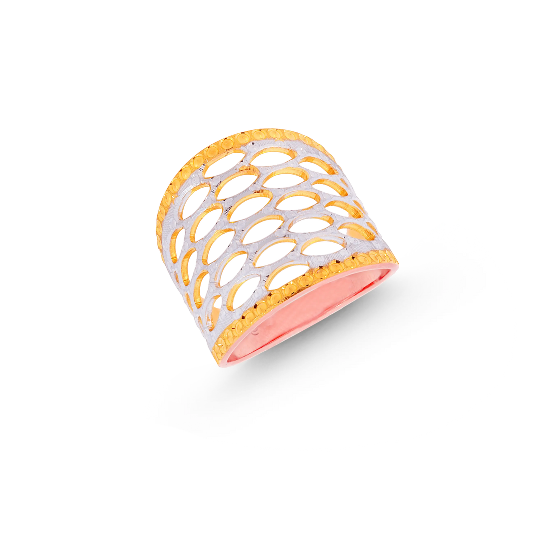 Mesmerizing Two tone Ring in 22K Gold