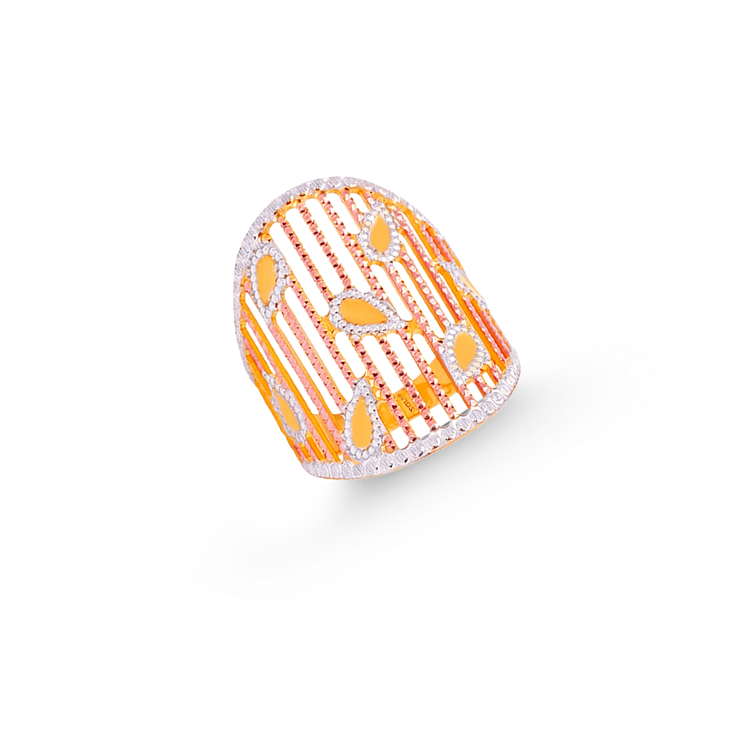 Delightful Two tone Ring in 22K Gold