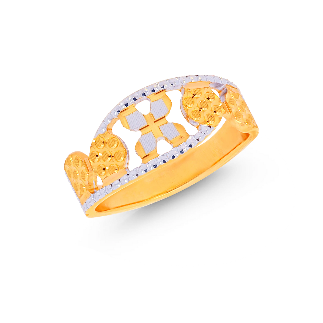 Attractive Two tone Ring in 22K Gold
