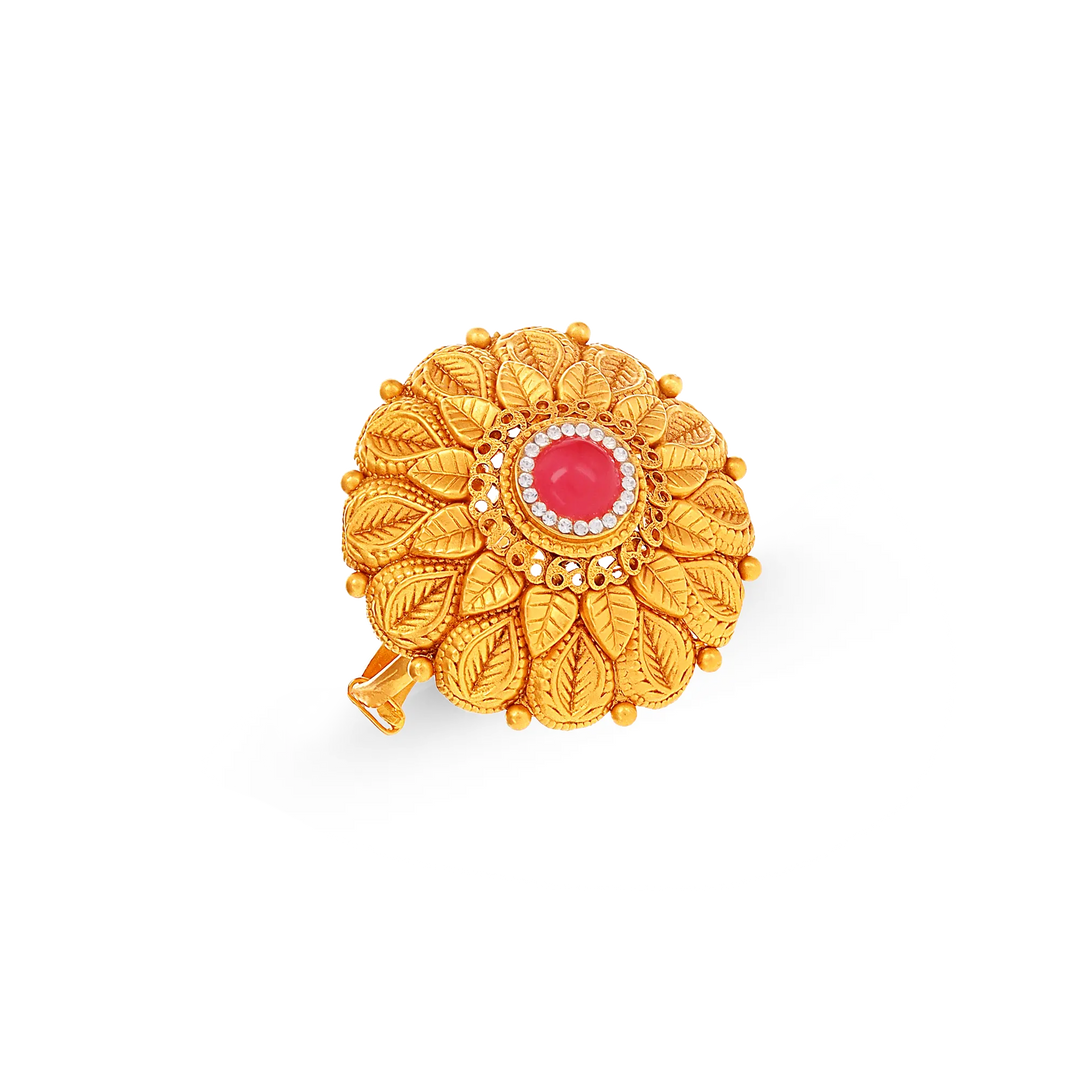 Artistic Anitque Ring With Gemstones in 22K Gold