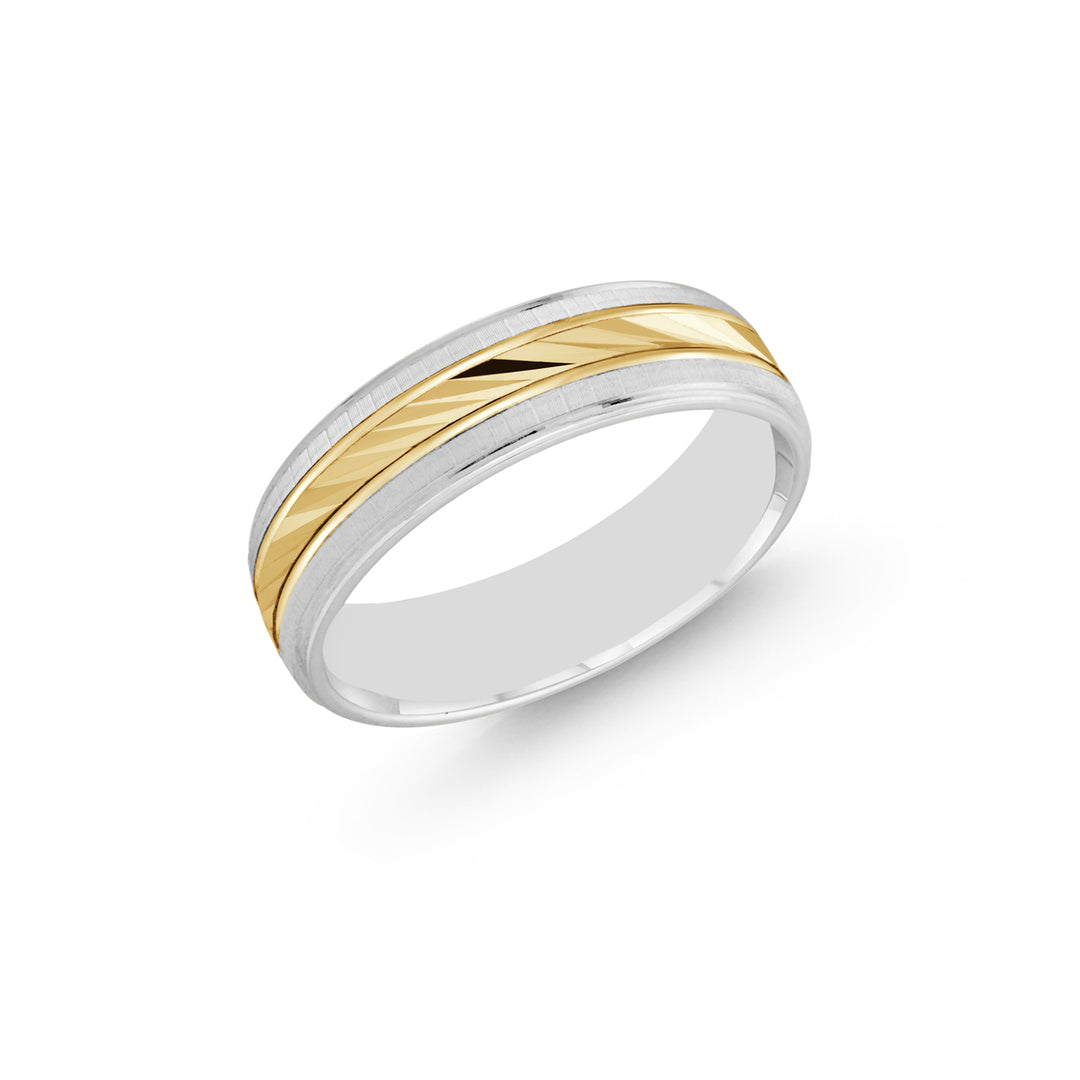 8.75 Size Two tone Band in 18K White Gold