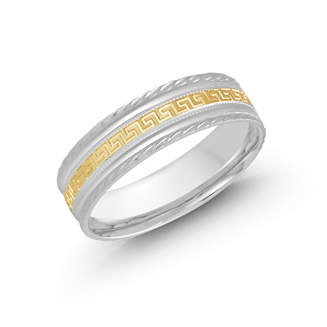 9.75 Size Two-tone Band in 18K White Gold
