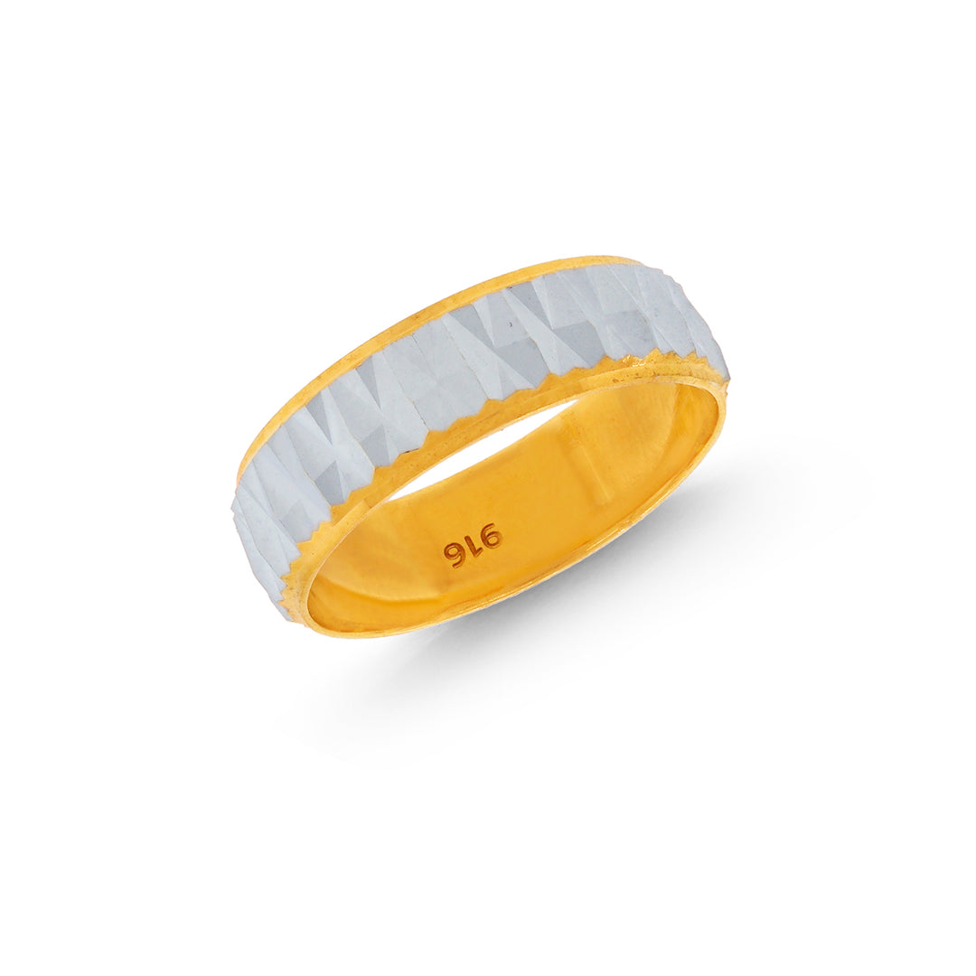 6.5 Size Two tone Band in 22K Gold