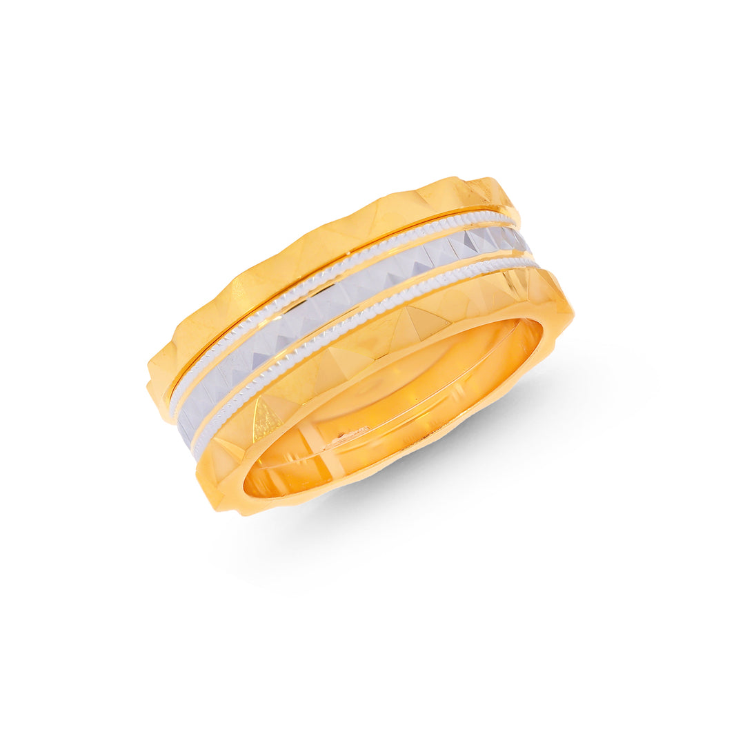 8 Size Two tone Band in 22K Gold