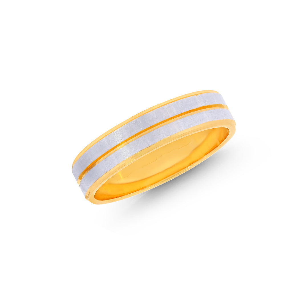6.25 Size Two tone Band in 22K Gold