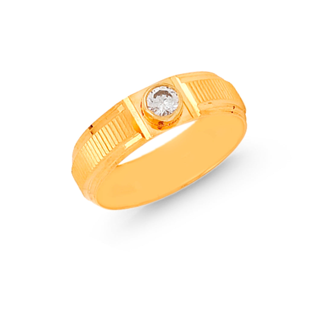 9.25 Size Band With CZ in 22K Gold