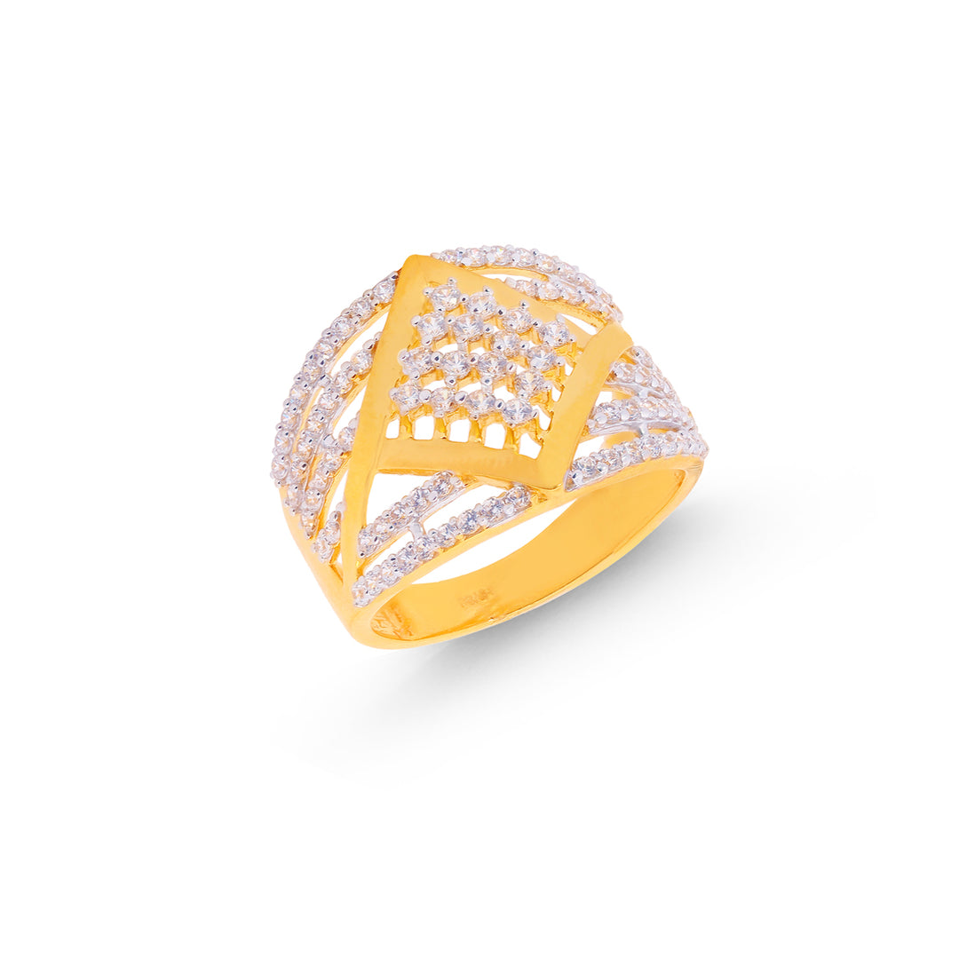 Lovely Ring With CZ in 22K Gold