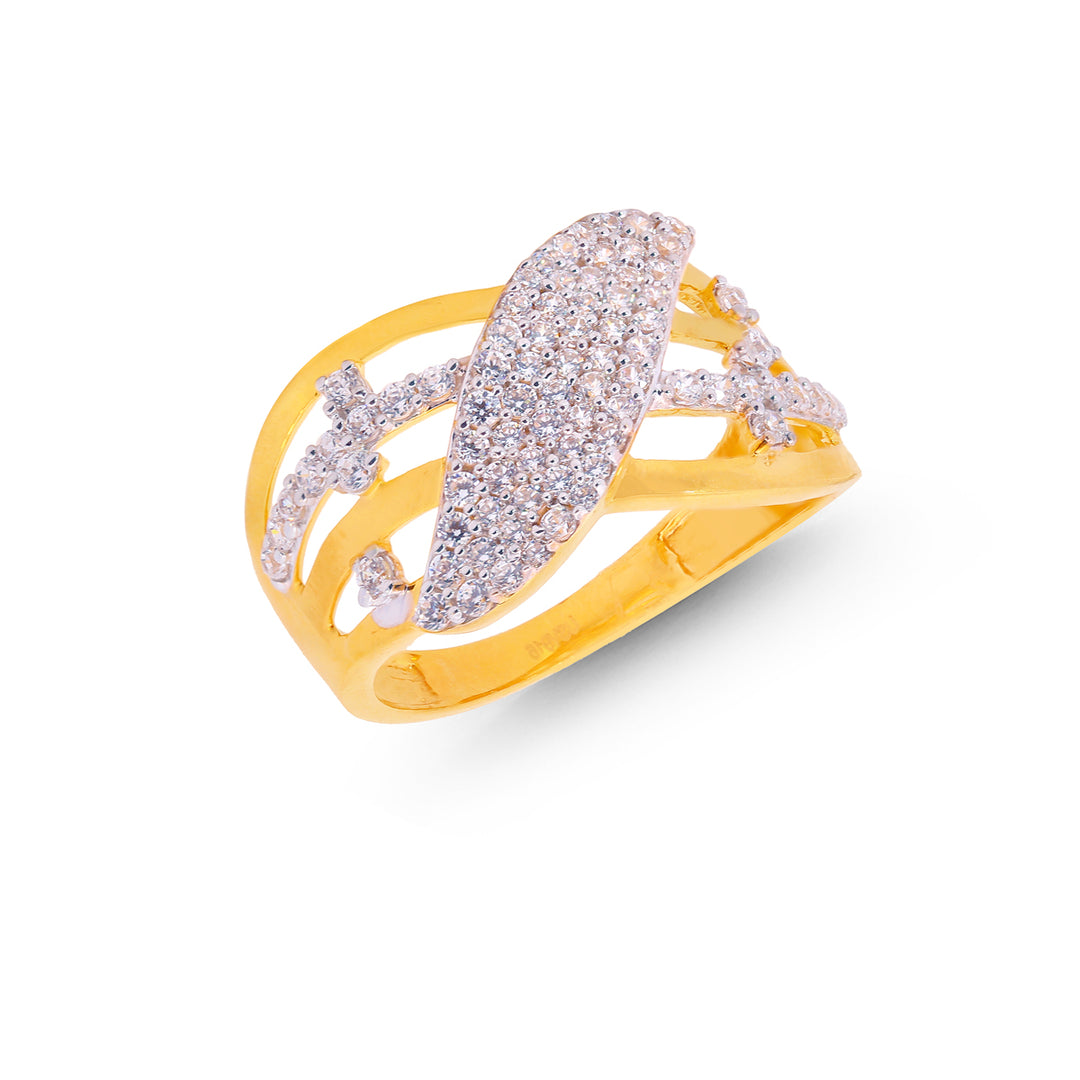 Delightful Ring With CZ in 22K Gold
