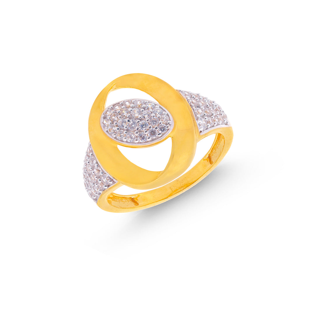 Intriguing Ring With CZ in 22K Gold