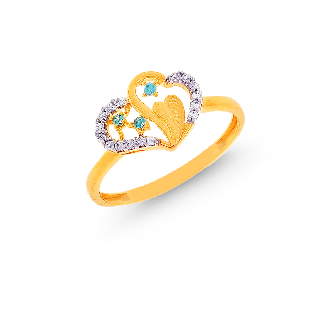 Enchanting Ring With CZ in 22K Gold