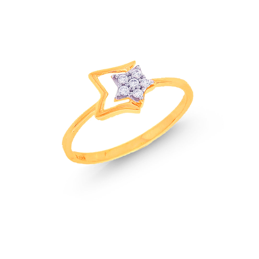 Delightful Ring With CZ in 22K Gold