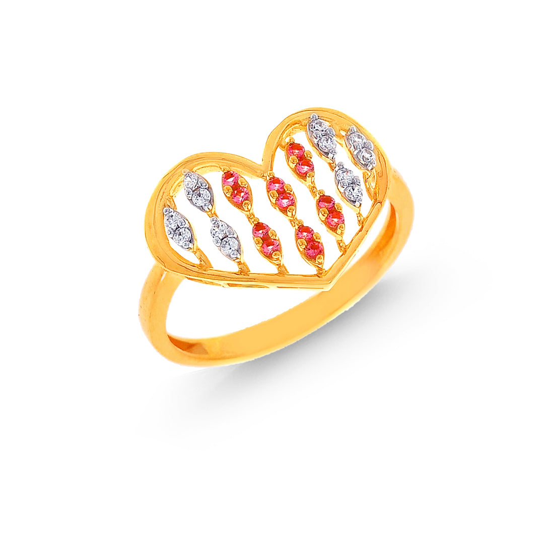 Charming Ring With CZ in 22K Gold