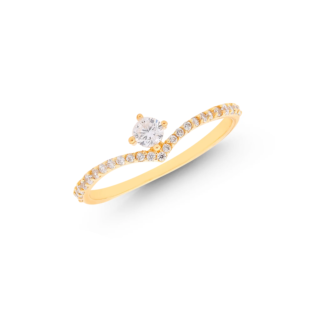 Gorgeous Ring With CZ in 18K Gold
