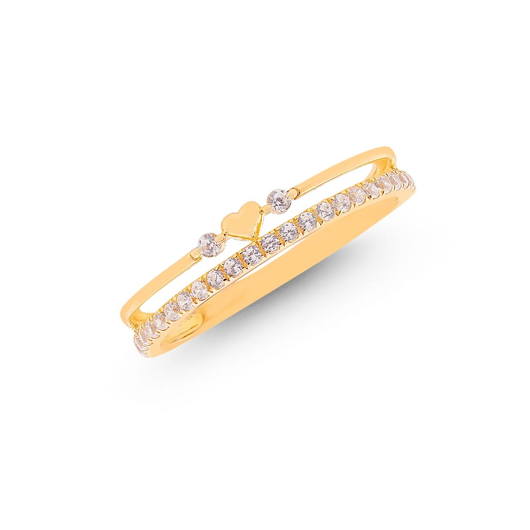 Brilliant Ring With CZ in 18K Gold