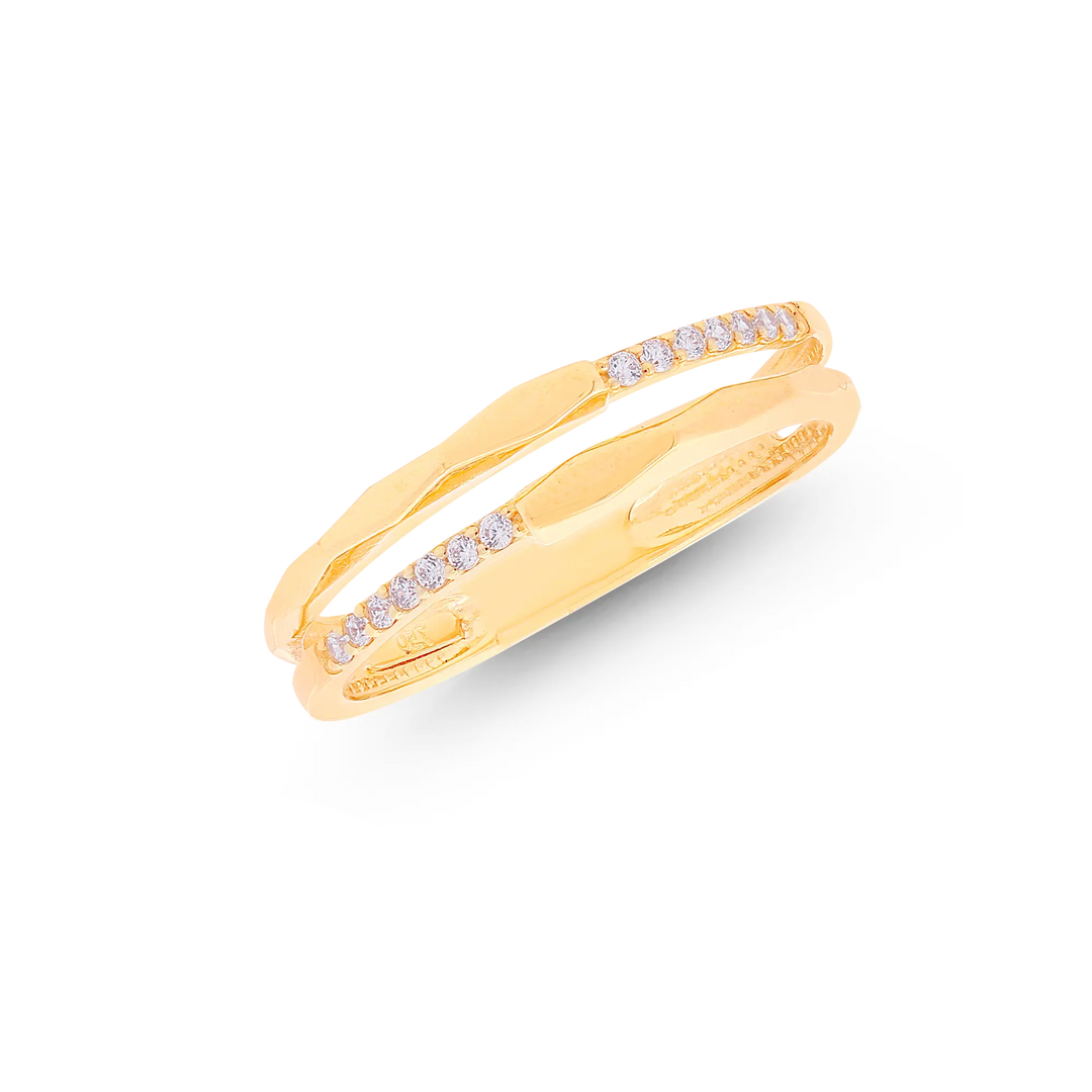 Captivating Ring With CZ in 18K Gold