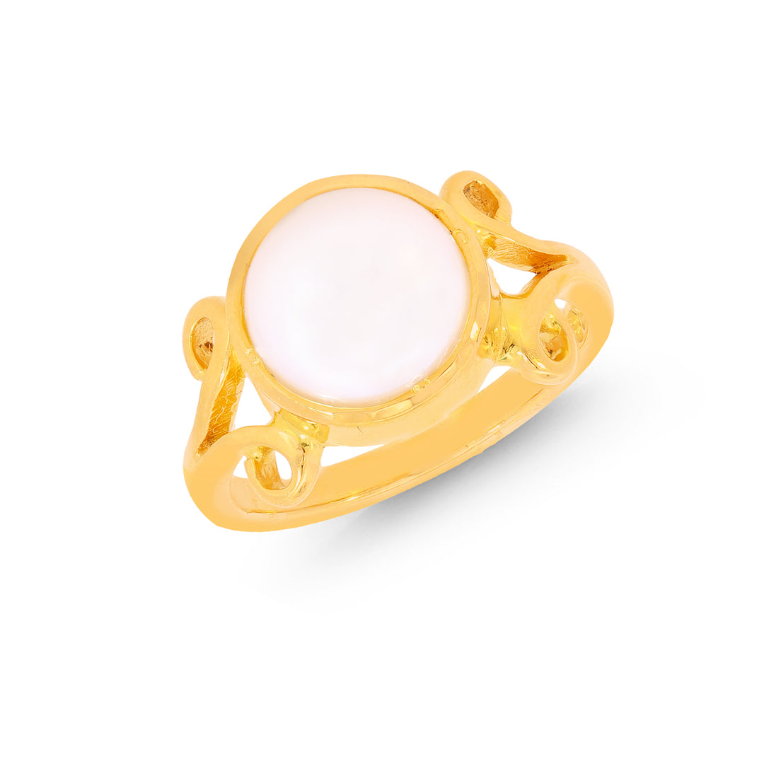 4Ct Astrological Ring With Pearl in 22K Gold