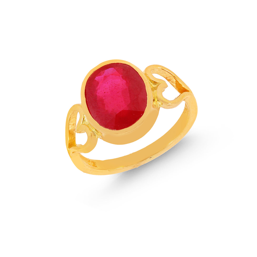 5Ct Astrological Ring With Ruby in 22K Gold