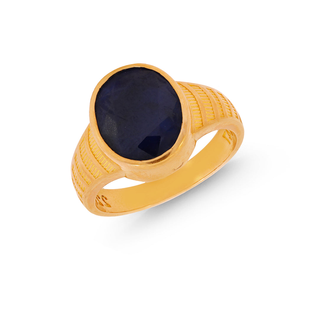 6.7Ct Sapphire Astrological Ring in 22K Gold