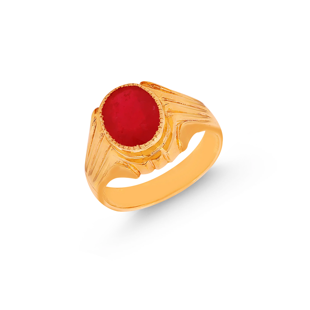 5.00 Ct Astrological Ring With Ruby in 22K Gold