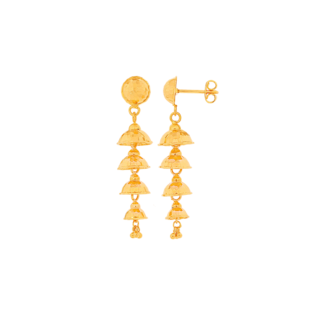 Charming Long Earrings in 22K Gold