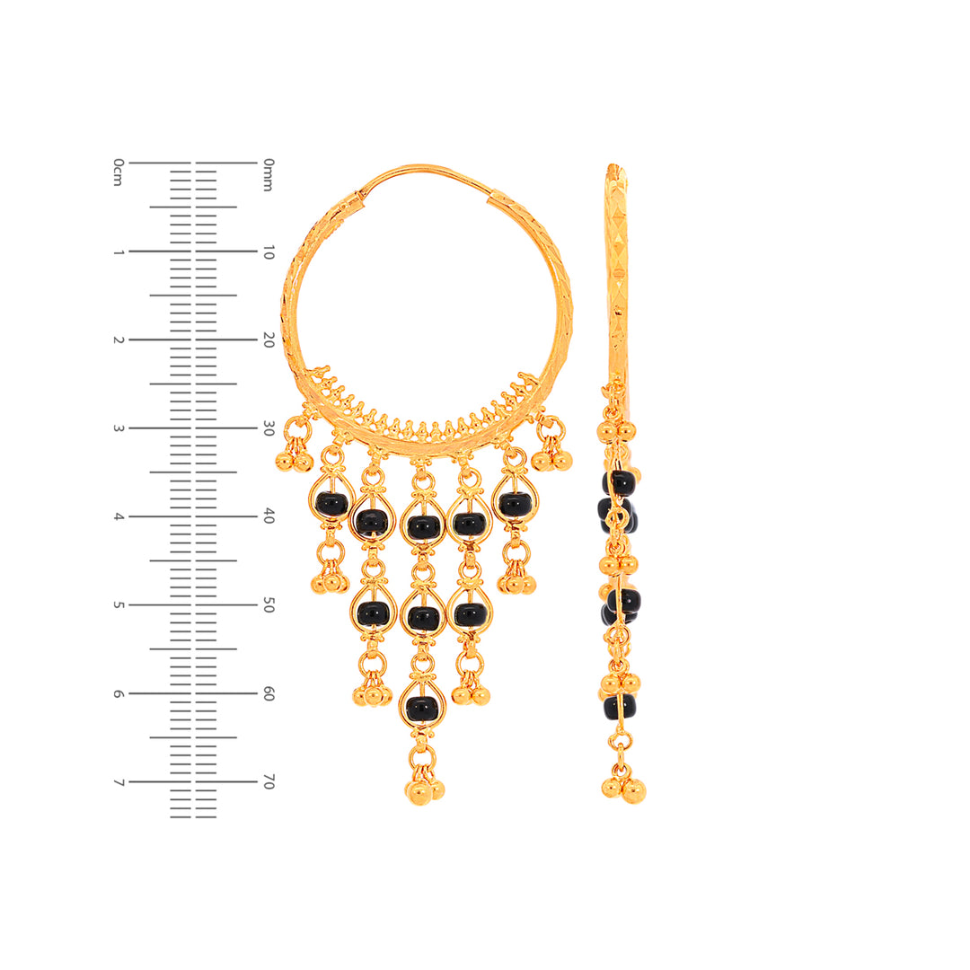 Mesmerizing Bali/Hoops With Gemstones in 22K Gold