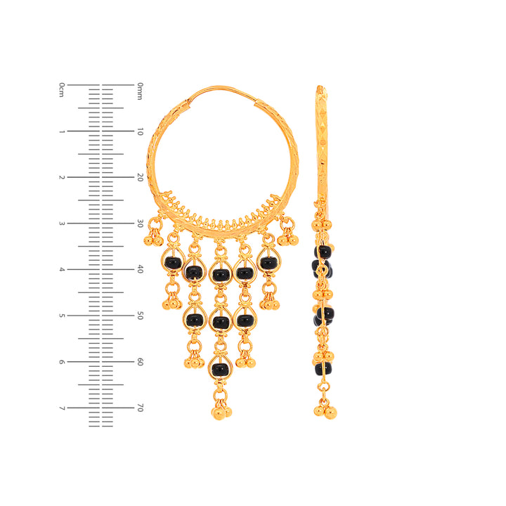 Mesmerizing Bali/Hoops With Gemstones in 22K Gold