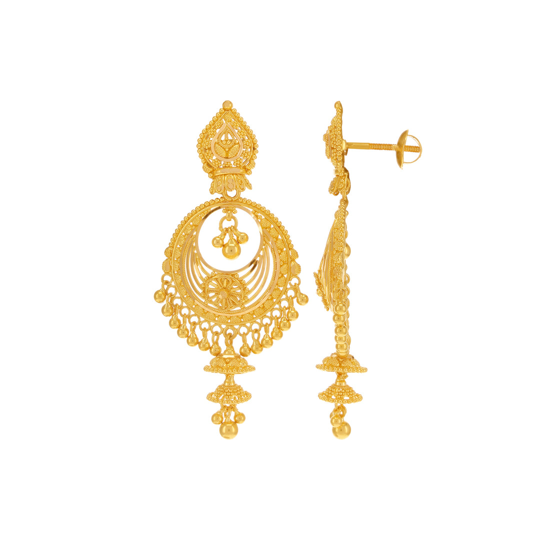 Precious Chandbali in 22K Gold