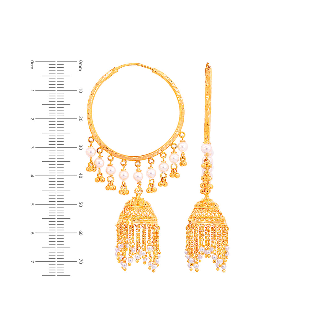 Captivating Bali/Hoops With Gemstones in 22K Gold