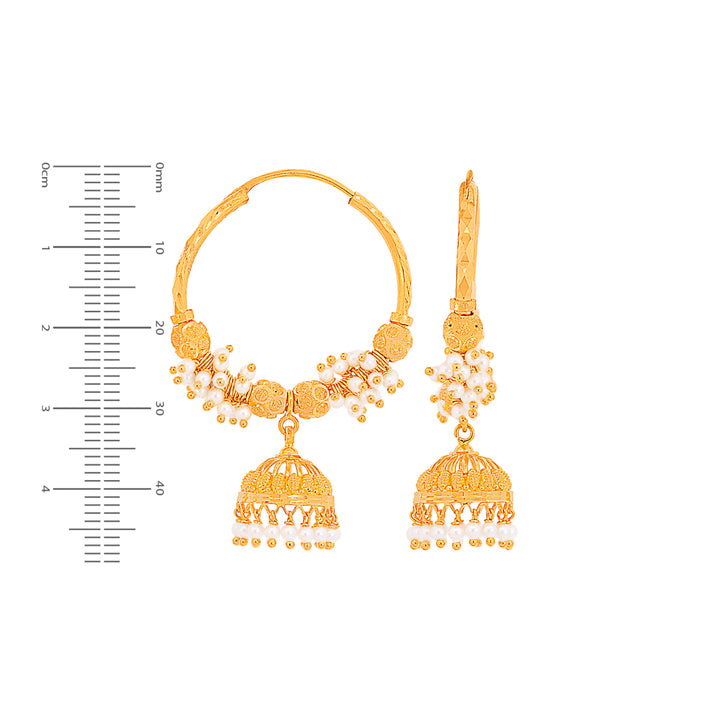 Brilliant Bali/Hoops With Pearl in 22K Gold