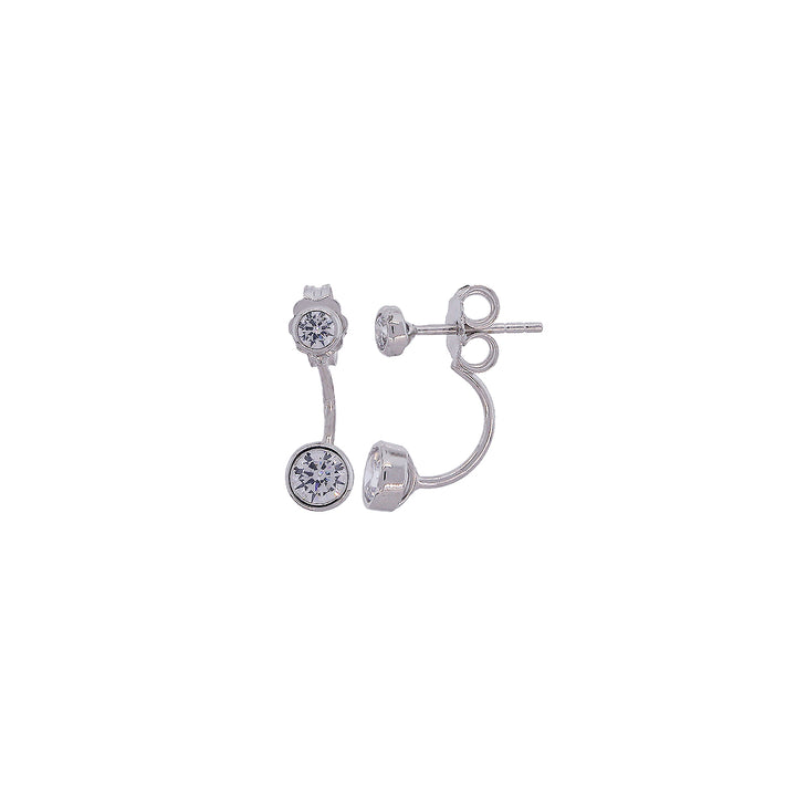 Italian Clipon Earrings with CZ in 18K White Gold
