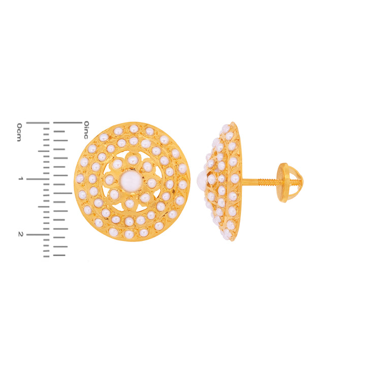 Mesmerizing Earrings With Pearl in 22K Gold