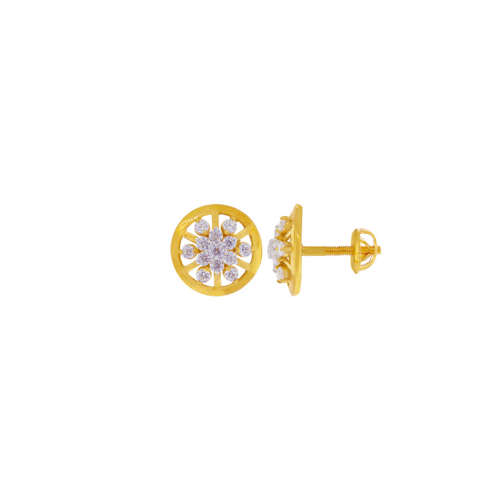 Captivating Earrings with CZ in 22K Gold