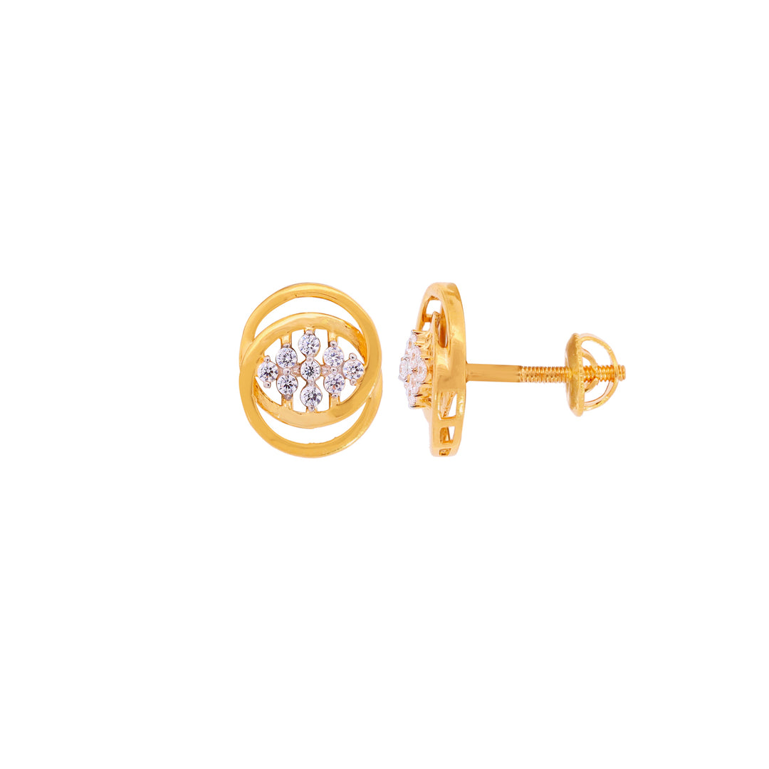 Captivating Earrings With CZ in 22K Gold