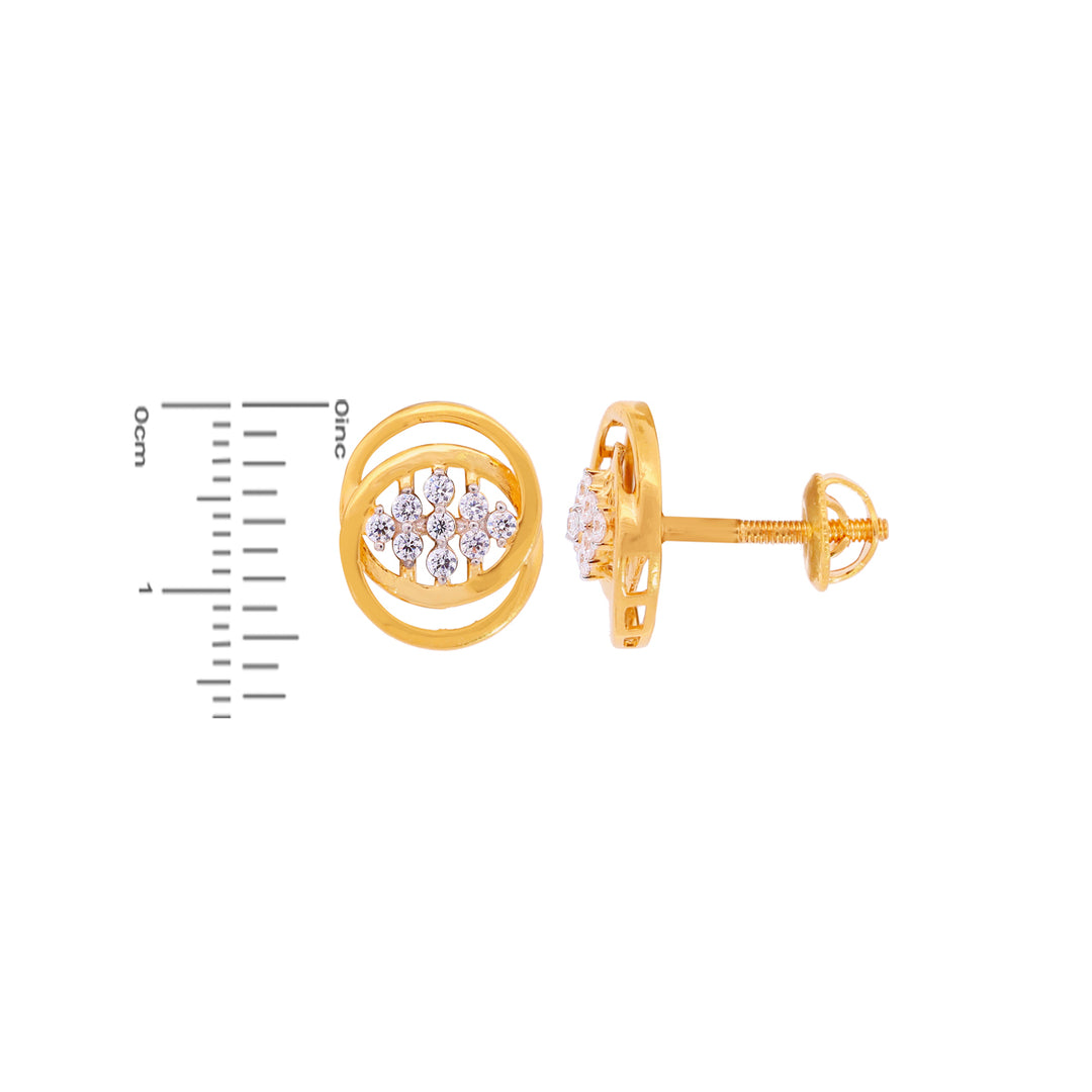 Captivating Earrings With CZ in 22K Gold