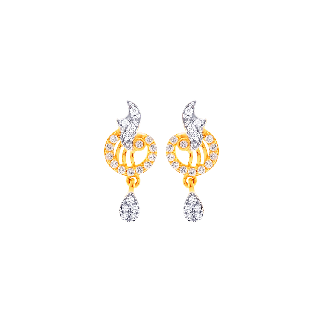 Opulent Earrings With CZ in 22K Gold