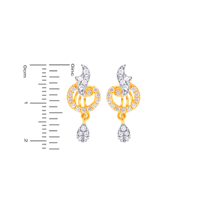 Opulent Earrings With CZ in 22K Gold