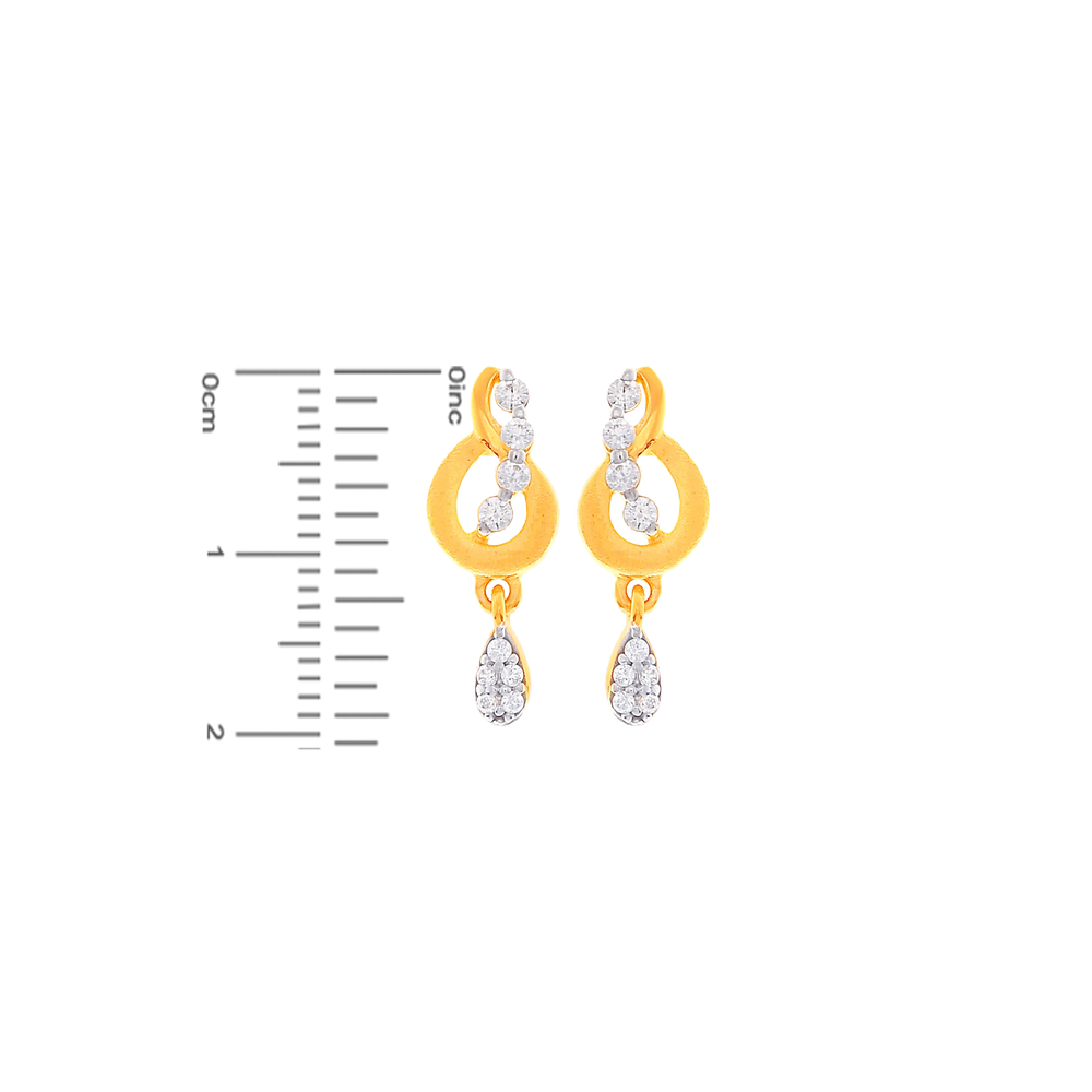 Lovely Earrings With CZ in 22K Gold