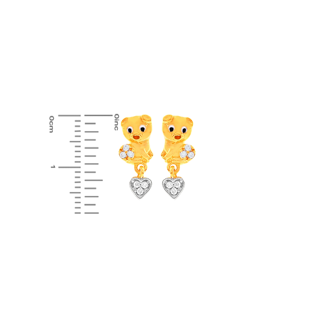 Charming Minakari Earrings With CZ in 22K Gold