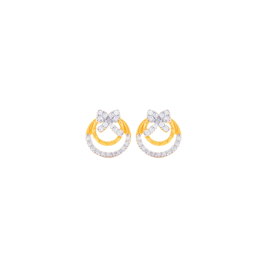 Glamorous Earrings With CZ in 22K Gold