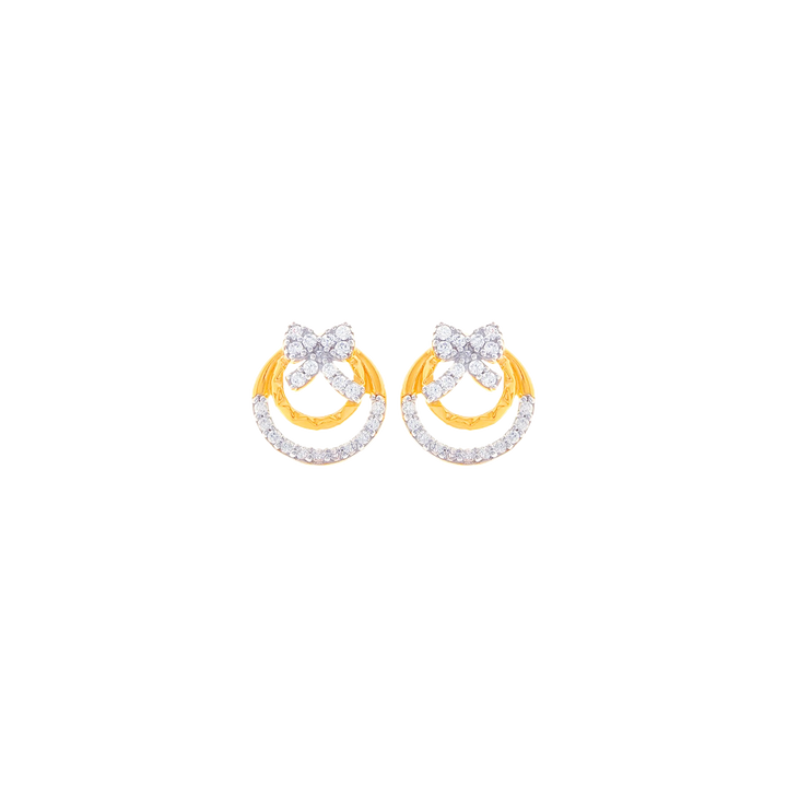 Glamorous Earrings With CZ in 22K Gold