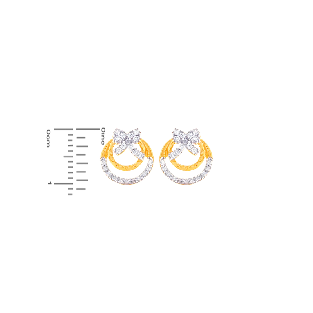 Glamorous Earrings With CZ in 22K Gold