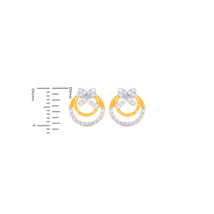 Glamorous Earrings With CZ in 22K Gold