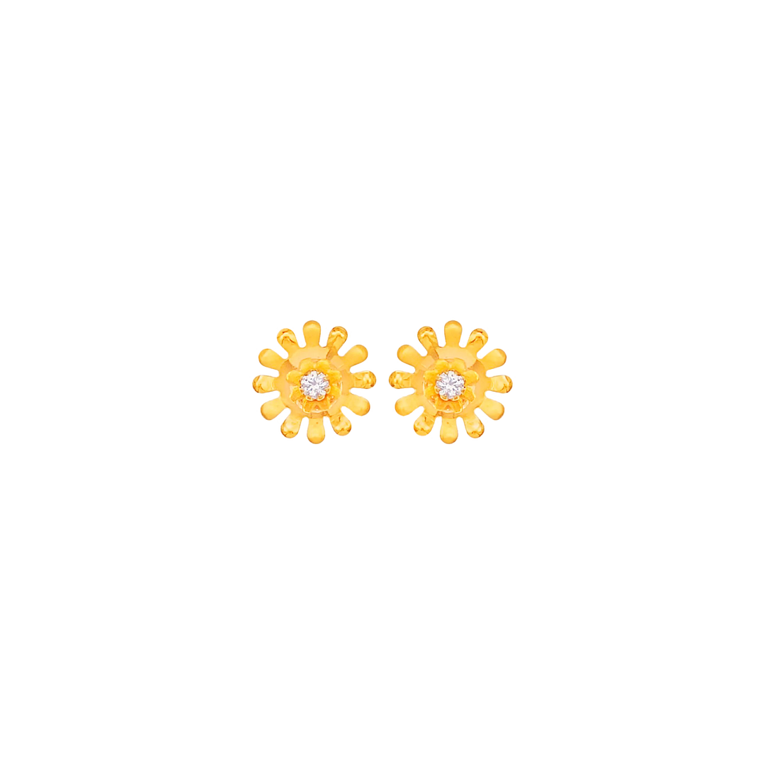 Delightful Earrings With CZ in 22K Gold