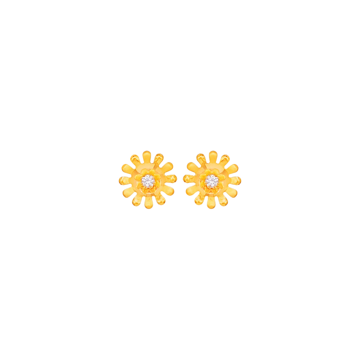 Delightful Earrings With CZ in 22K Gold