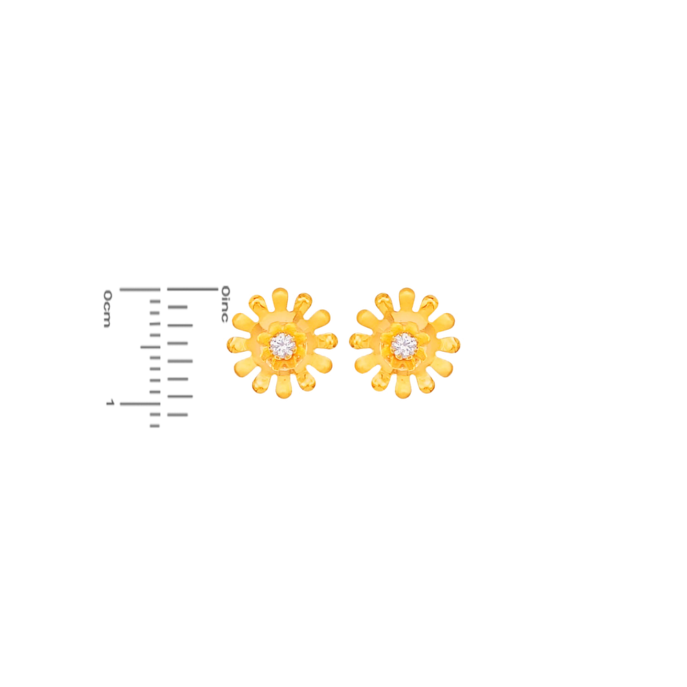 Delightful Earrings With CZ in 22K Gold