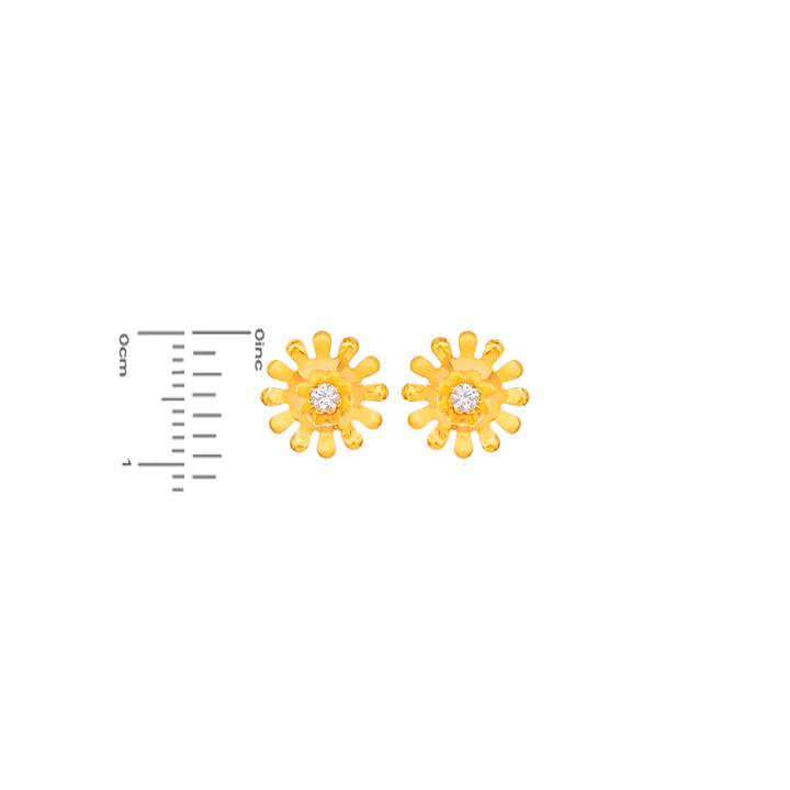 Delightful Earrings With CZ in 22K Gold