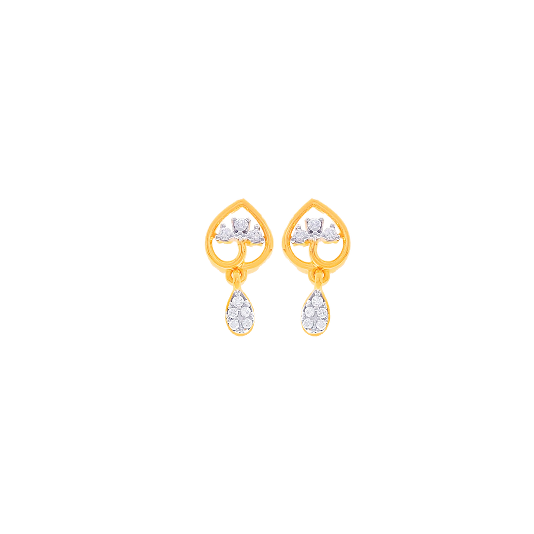 Intricate Earrings With CZ in 22K Gold