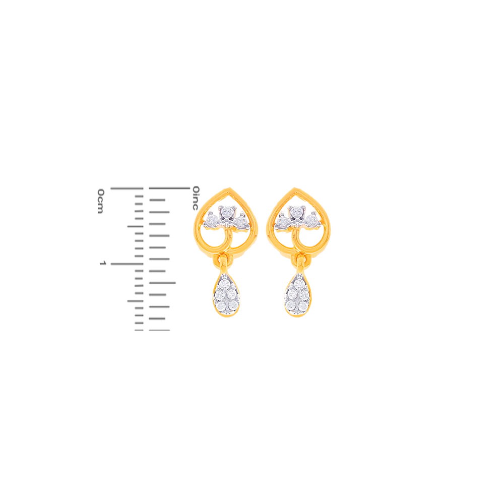 Intricate Earrings With CZ in 22K Gold