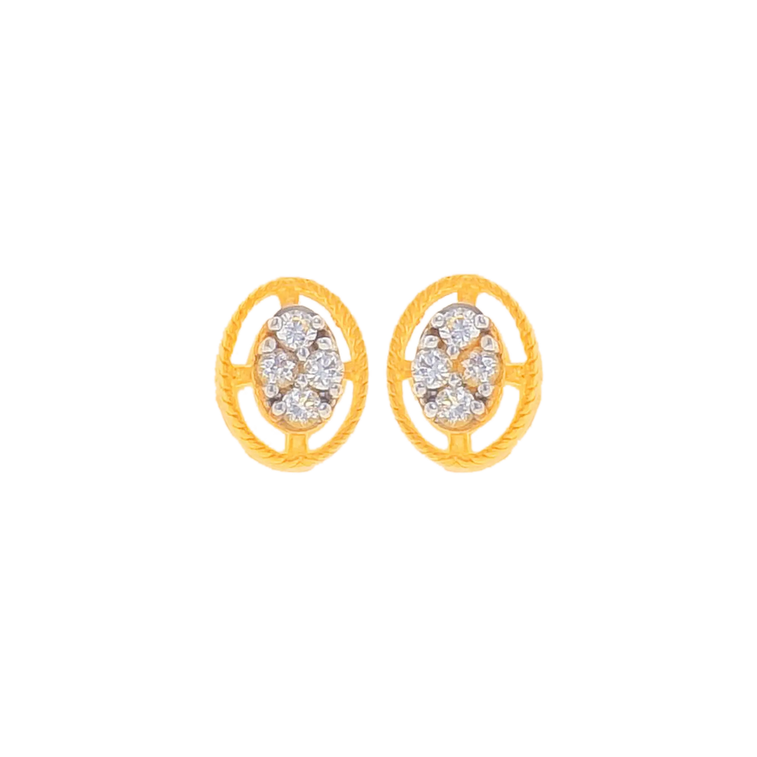 Fascinating Earrings With CZ in 22K Gold