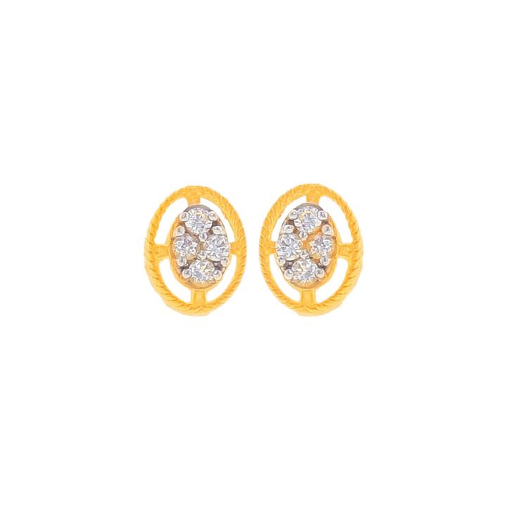 Fascinating Earrings With CZ in 22K Gold